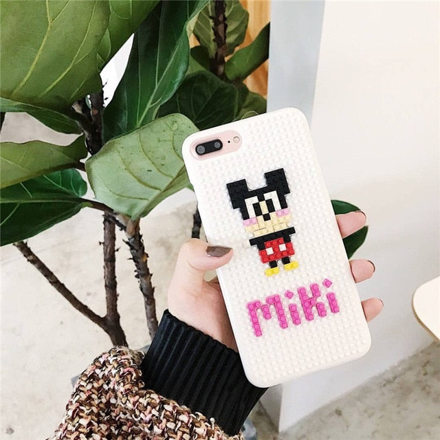 Handmade Lego Blocks Case For IPhone (Unicorn/Mickey Mouse/Mini/Donald/Daisy)