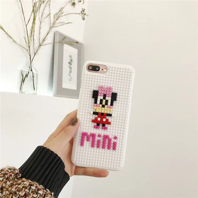 Handmade Lego Blocks Case For IPhone (Unicorn/Mickey Mouse/Mini/Donald/Daisy)